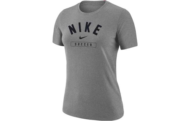 Nike Nike T Shirts Women's Gray Crew Neck Moderate Straight Fit