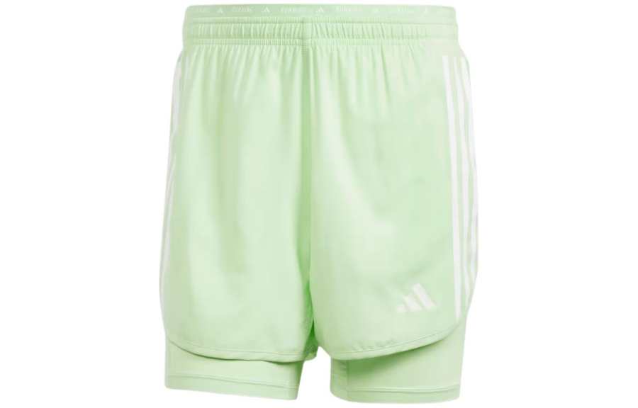 Adidas Adidas Own The Run 3 Stripes 2 in 1 Shorts Casual Shorts Men's Green