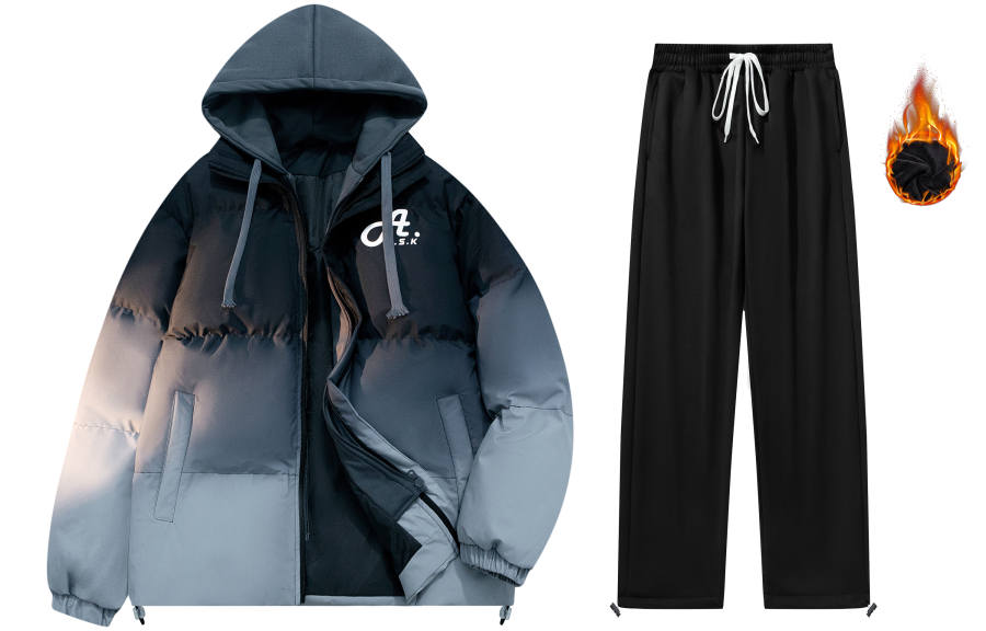 A.X.S.K Casual Sportswear Unisex Hooded Thickened And Fleece Lined
