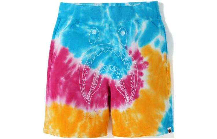 A BATHING APE Bape Tie Dye Shark Sweat SS19 Shorts