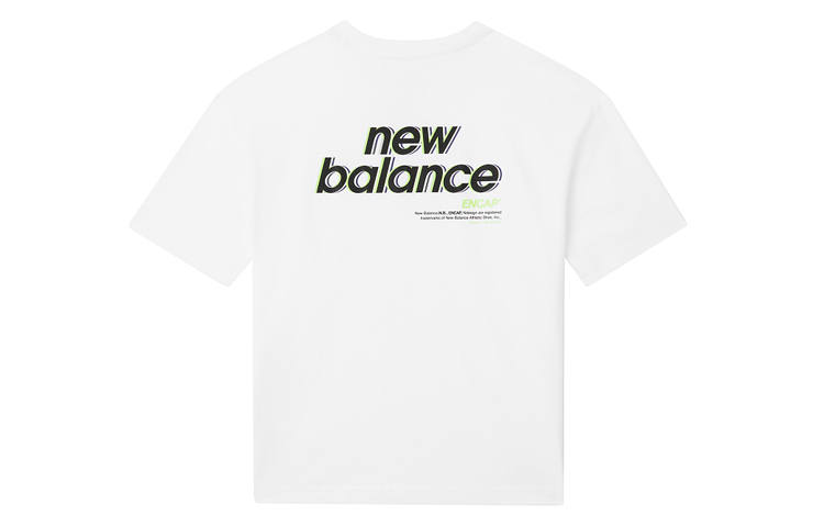 New Balance New Balance T Shirts Women's White Crew Neck Moderate Straight Fit