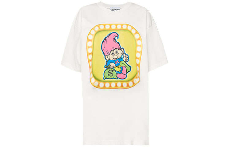 MOSCHINO T Shirts Women's White Crew Neck Moderate Straight Fit