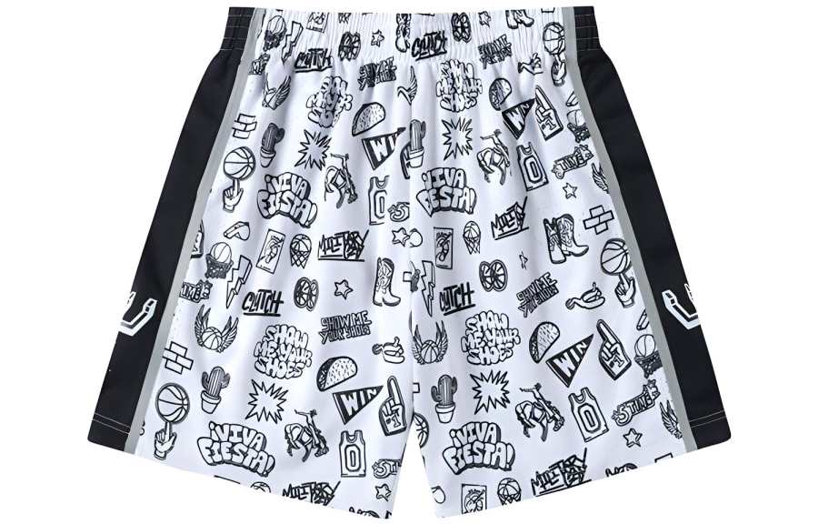Mitchell Ness Basketball Shorts Men's White Moderate Straight Fit Pants