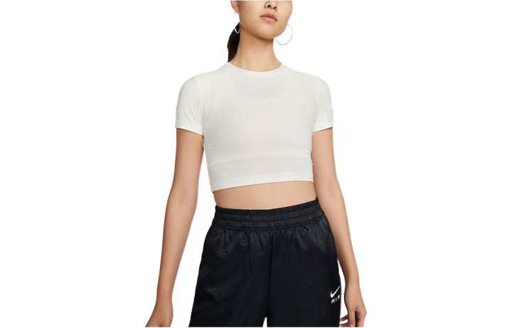 Nike Nike Crop Tops Women's Milk White Crew Neck Moderate