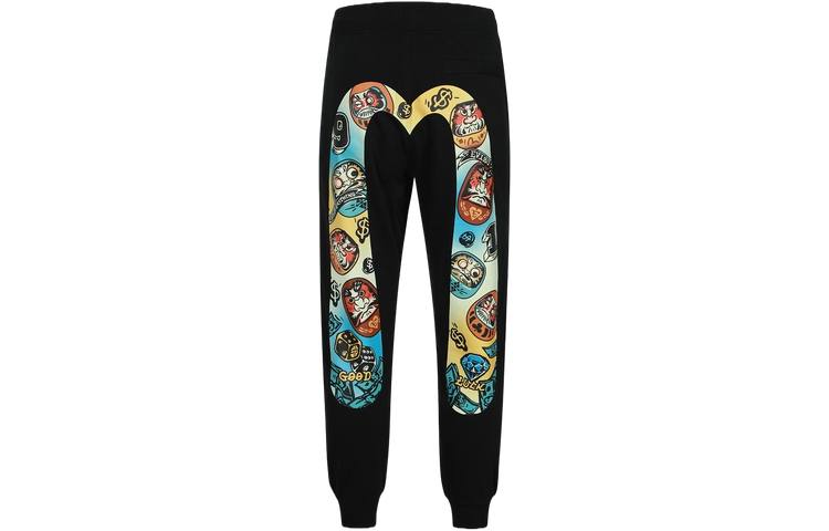 EVISU EVISU Casual Pants Men's Black Moderate Cuffed Pants