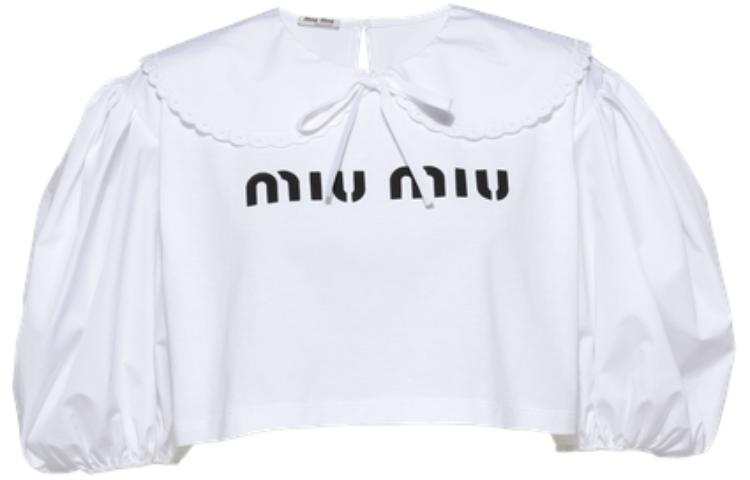 MIU MIU SS22 Crop Top Women's White