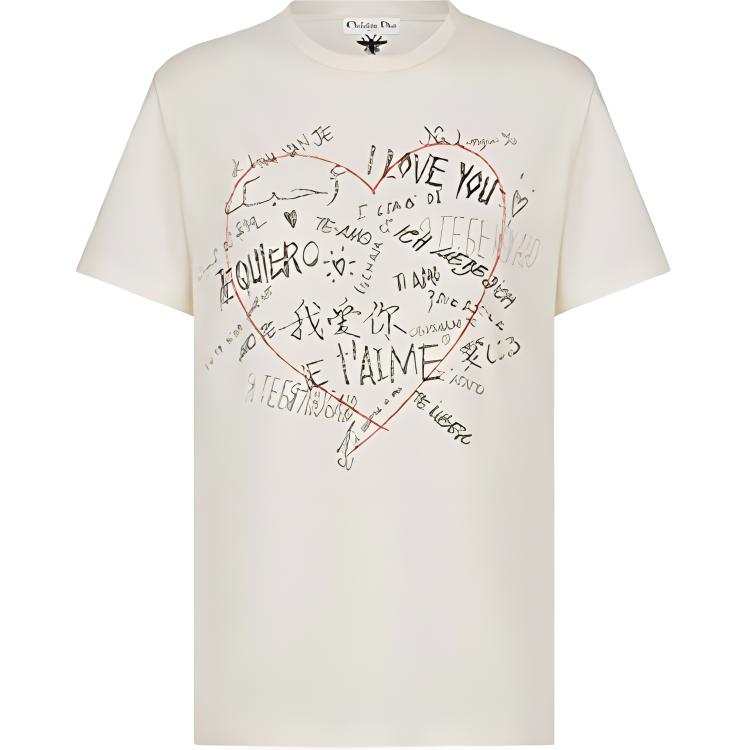 DIOR Regular Sleeve T Shirt Women's Ecru