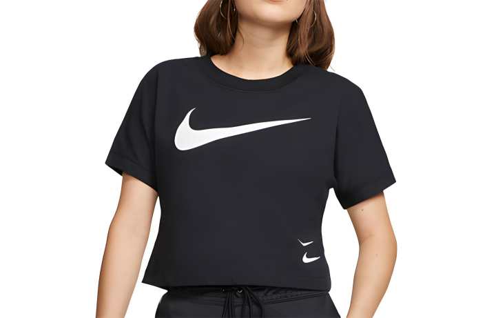 Nike Nike Crop Tops Women's Black Crew Neck Moderate