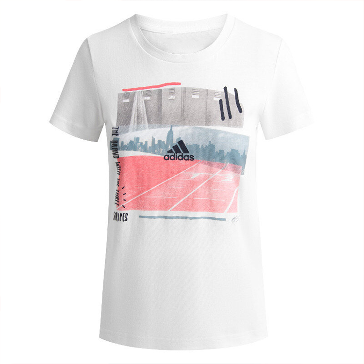 Adidas Adidas T Shirts Women's White Crew Neck Moderate Nipped In Waist