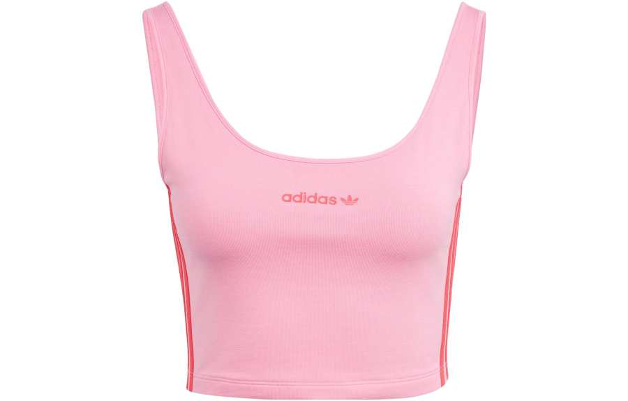 Adidas Originals Hot Girl Collection Tank Tops Women's Pink U Neck Thin Straight Fit