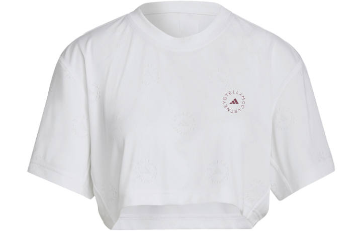 Adidas Adidas ASMC Crop Tops Women's White Crew Neck Moderate