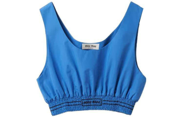 MIU MIU Tank Tops Women's Light Purple Blue Crew Neck Moderate Other