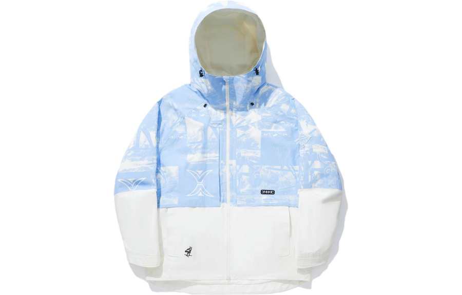 Li-Ning Li Ning Ski Top Unisex New Aurora Blue All Over Print Ecru