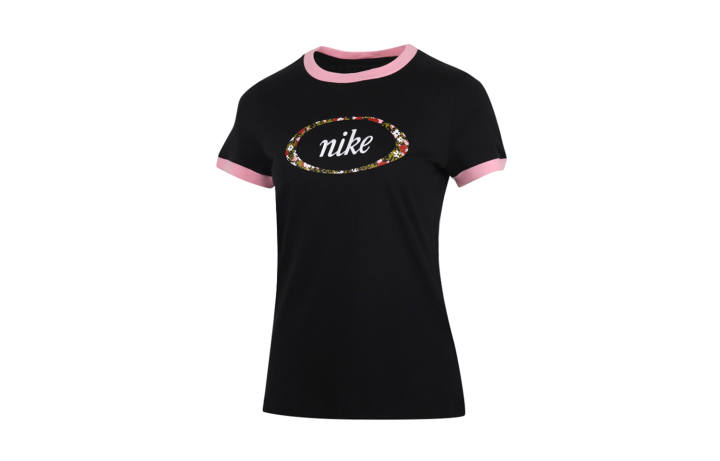 Nike Nike T Shirts Women's Black Crew Neck Moderate Straight Fit
