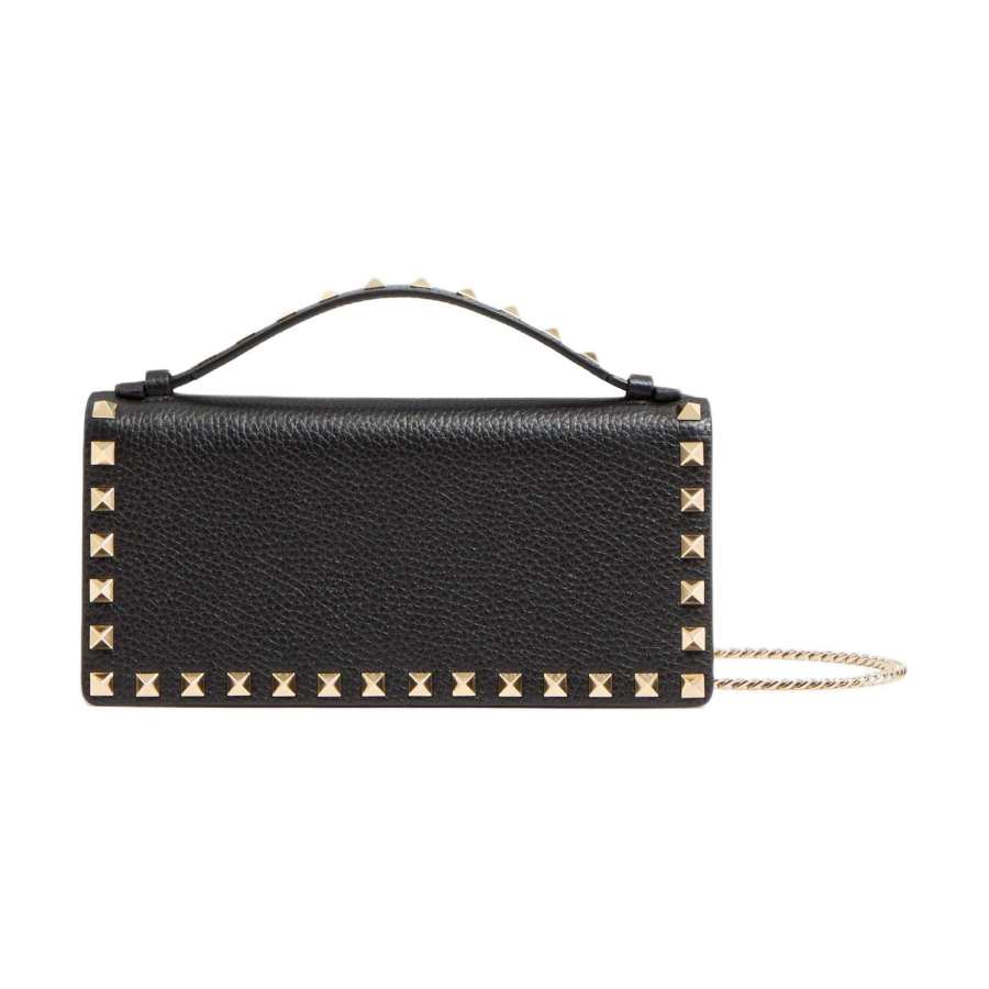 Valentino Garavani Rockstud Foldover Top Clutch Bag
