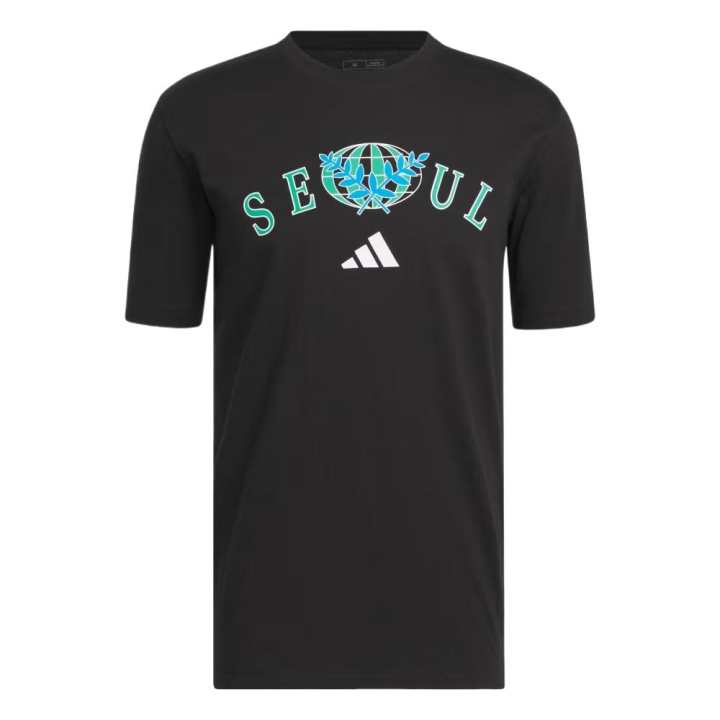 Adidas Adidas T Shirts Men's Black Crew Neck Moderate