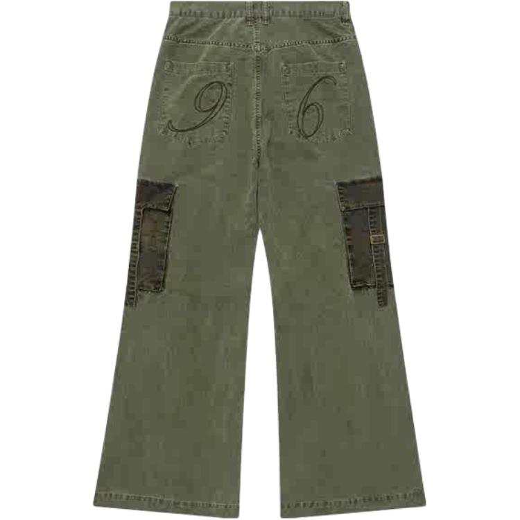 GOOD BAI 916 Casual Pants Unisex Army Green Moderate Straight Fit Pants