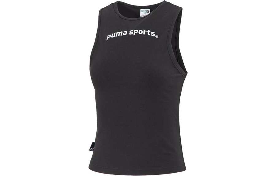 PUMA Tank Tops Women's Black Crew Neck Moderate Other