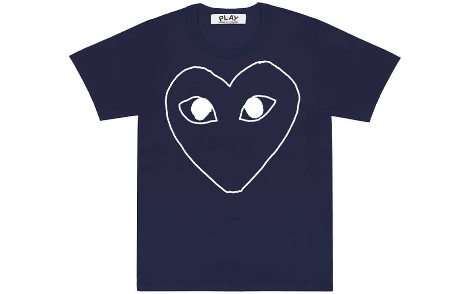 CDG Play T Shirts Women's Crew Neck Moderate Straight Fit