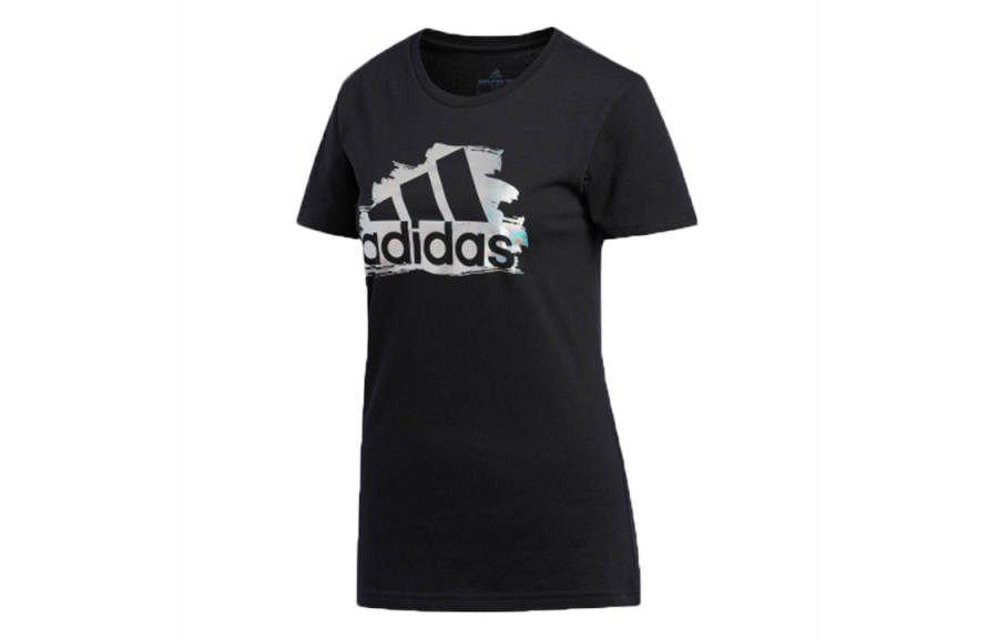Adidas Adidas T Shirts Women's Black Crew Neck Moderate Straight Fit
