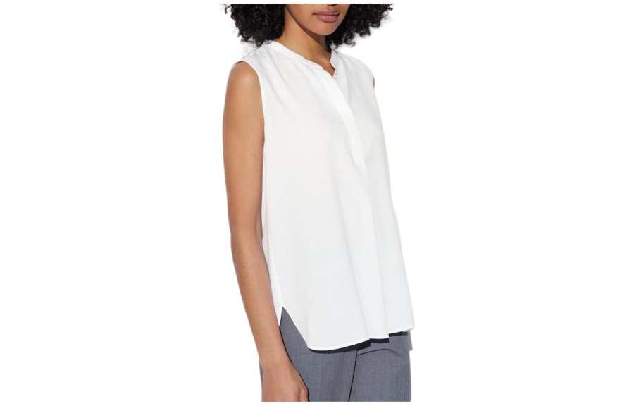 UNIQLO Tank Tops Women's White Half Open Collar Moderate Other