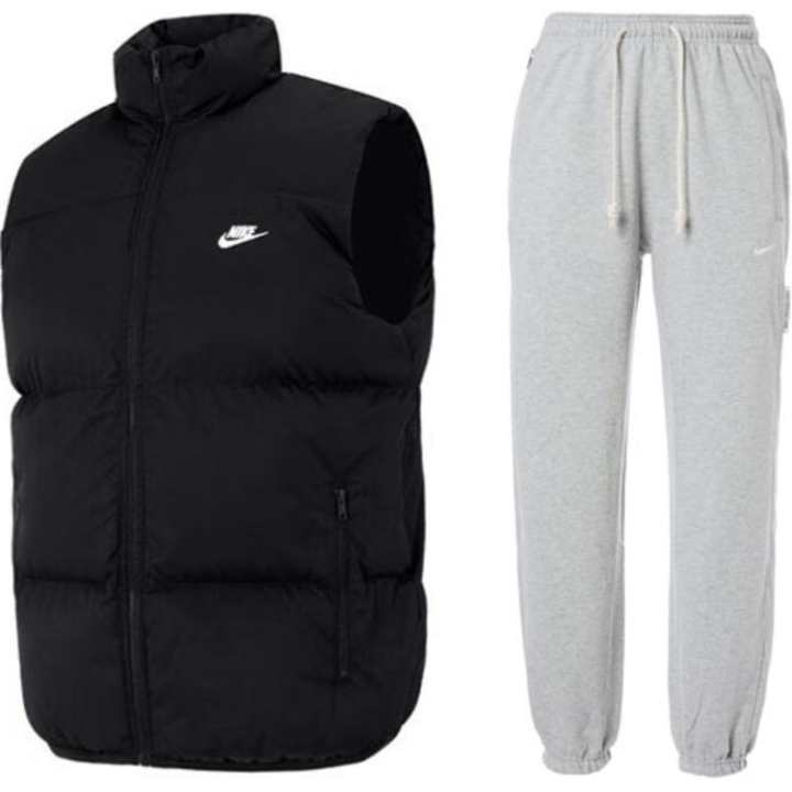 Nike Nike Casual Sportswear Men's Black+Gray Stand Collar Moderate