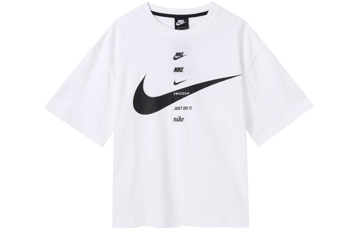 Nike Nike T Shirts Women's White Crew Neck Moderate Straight Fit