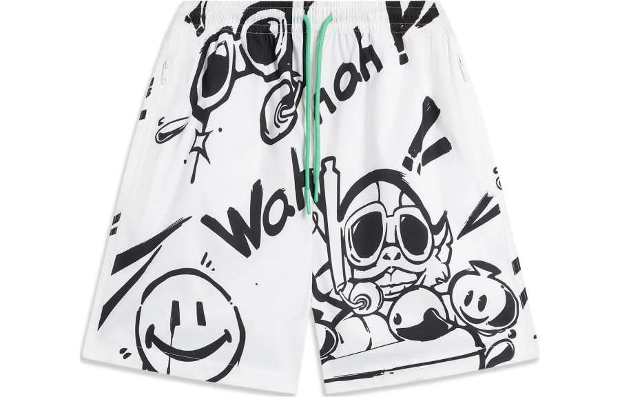 Li-Ning Li Ning Casual Shorts Men's Ivory All Over Print Moderate
