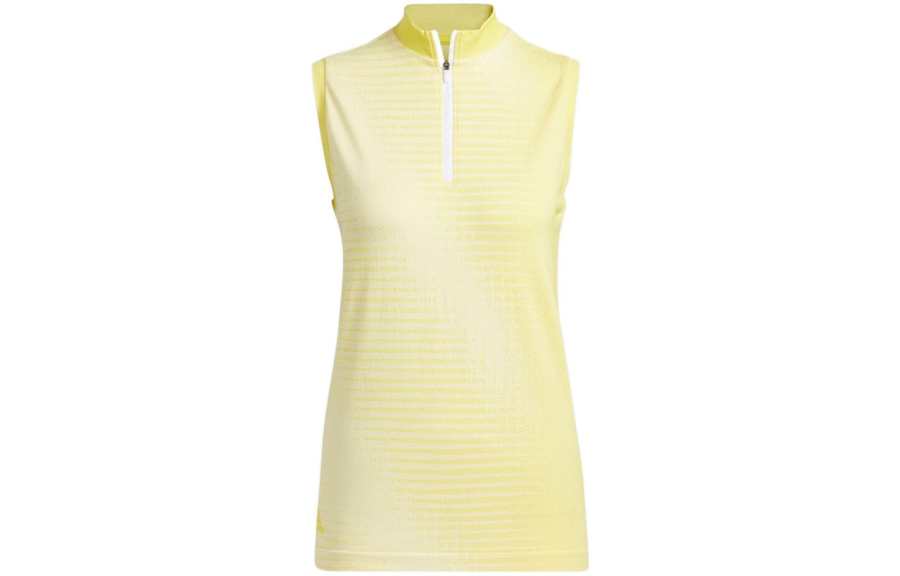 Adidas Adidas Tank Tops Women's Yellow Stand Collar Moderate Straight Fit
