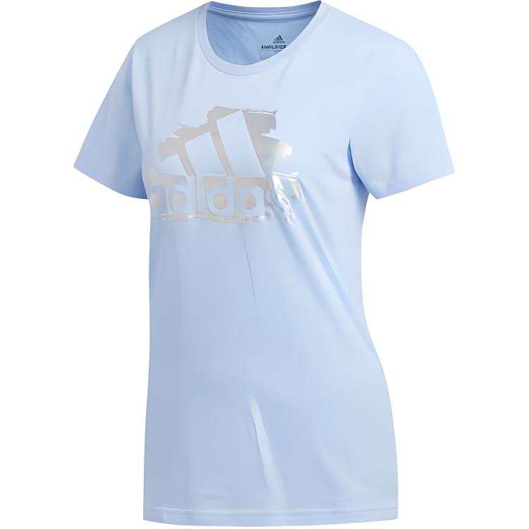 Adidas Adidas T Shirts Women's Light Blue Crew Neck Moderate Straight Fit