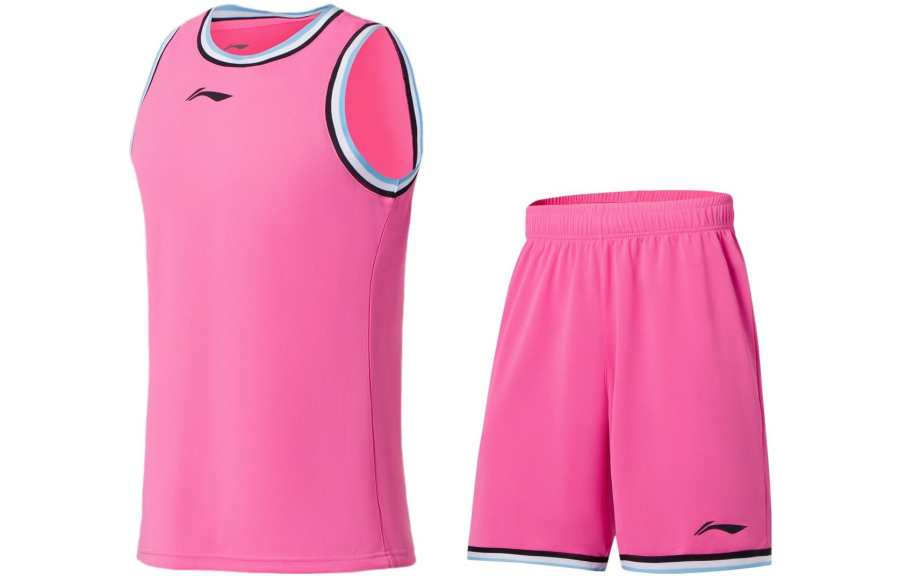 Li-Ning Li Ning Sports Basketball Collection Basketball Suits Men's Du Juan Pink Moderate Straight Fit