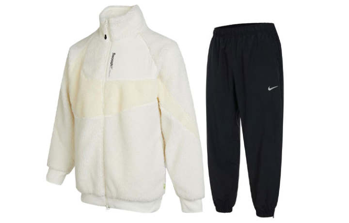 Nike Nike Casual Sportswear Men's White+Black Stand Collar Moderate