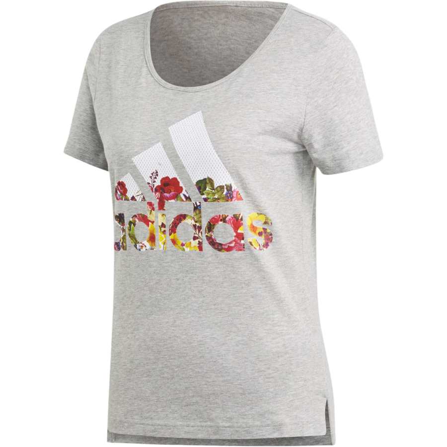 Adidas Adidas T Shirts Women's Gray Crew Neck Moderate Straight Fit