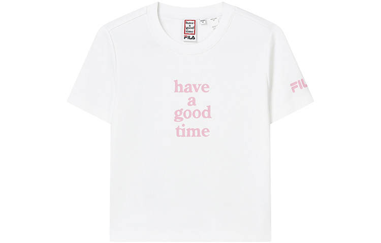 FILA X HAGT T Shirts Women's Standard White Crew Neck Moderate