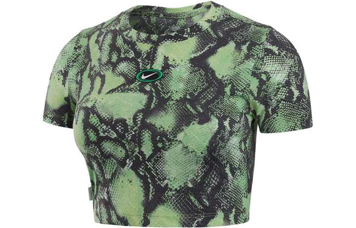 Nike Nike Crop Tops Women's Green Crew Neck Moderate