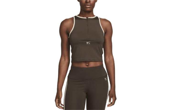 Nike Nike Running Tank Tops Women's Brown Crew Neck Moderate Straight Fit