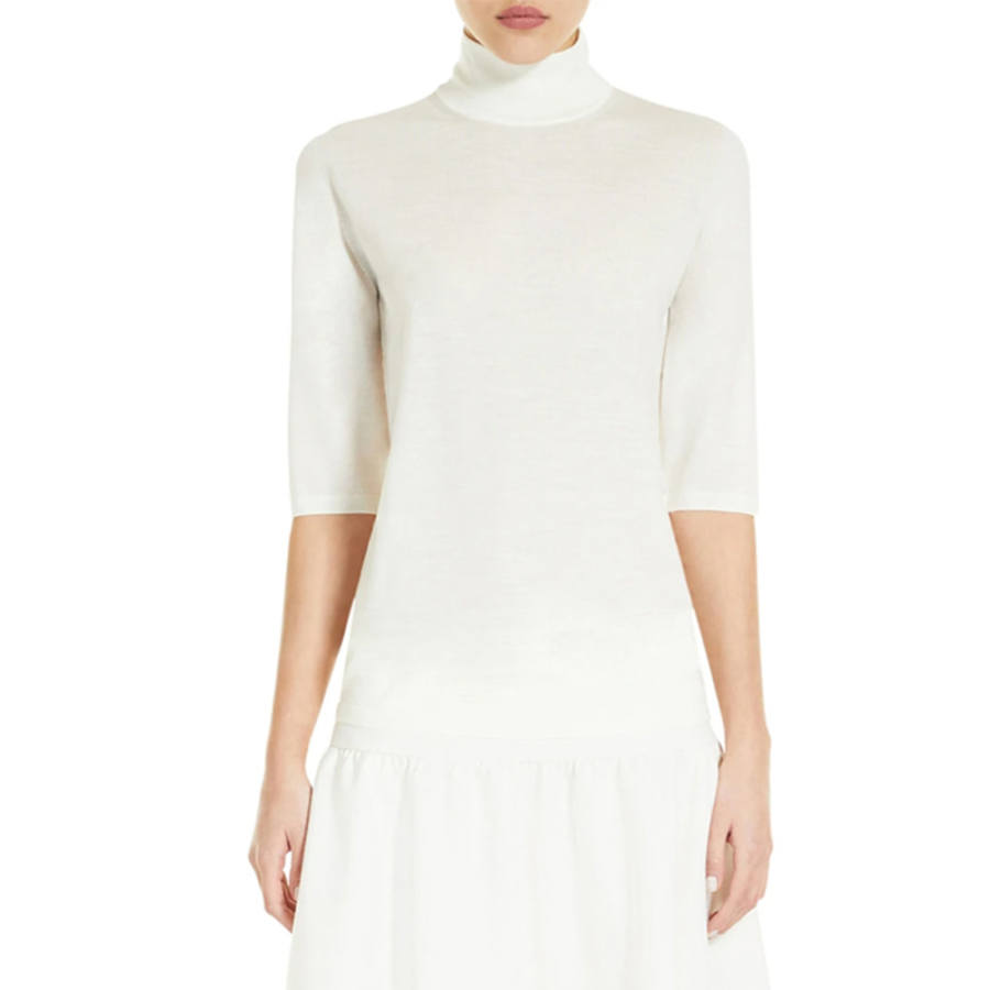 MaxMara MaxMara Crop Tops Women's White Crew Neck Moderate