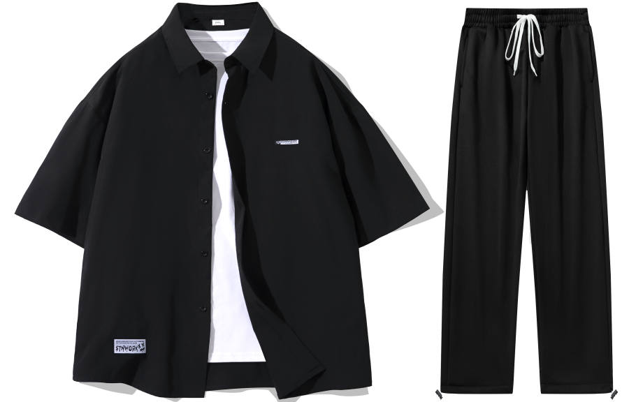 STNW Shirt Matching Sets Unisex Lapel Moderate