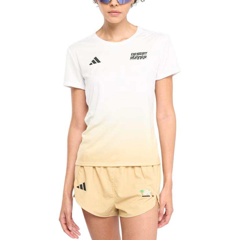 Adidas Adidas RunnerAdizero FW24 T Shirt Women's White/Yellow Color