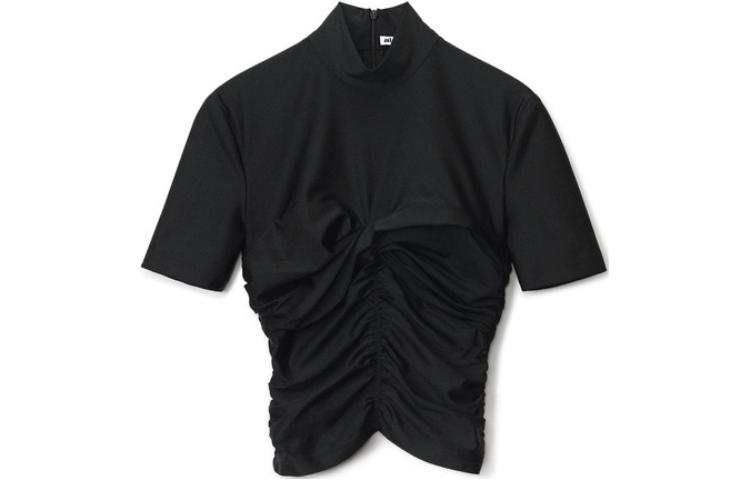 Alexander Wang Crop Tops Women's Black Stand Collar Moderate