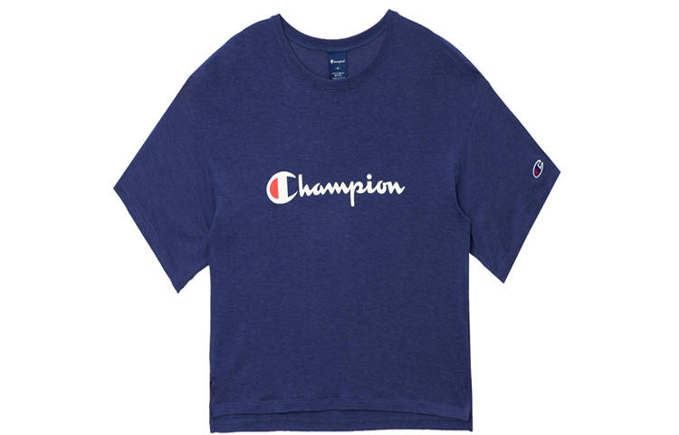 Champion T Shirt Japan Version Women's Navy Blue