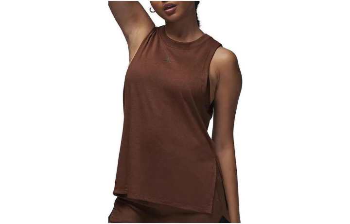Jordan Jordan Tank Tops Women's Cocoa Brown Crew Neck Moderate Other