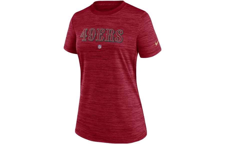 Nike Nike T Shirts Women's Red Crew Neck Moderate Straight Fit