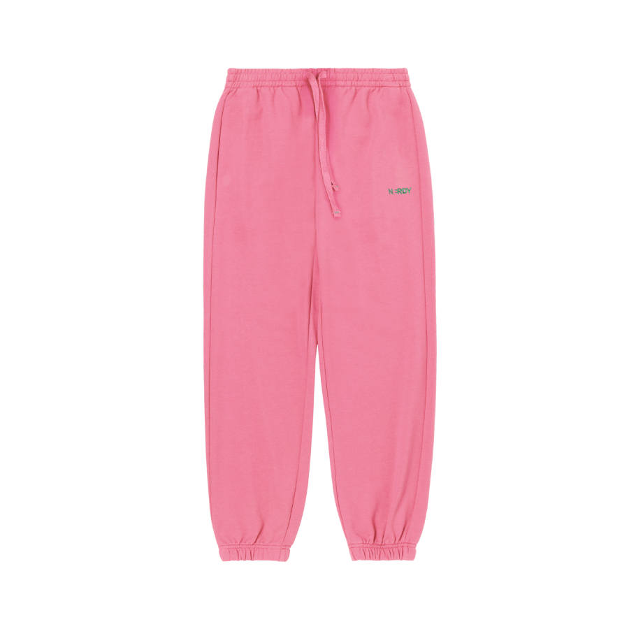 Nerdy Casual Pants Unisex Pink Thickened And Fleece Lined Sweatpants