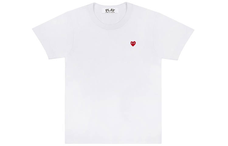 CDG Play T Shirts Women's Crew Neck Moderate Straight Fit