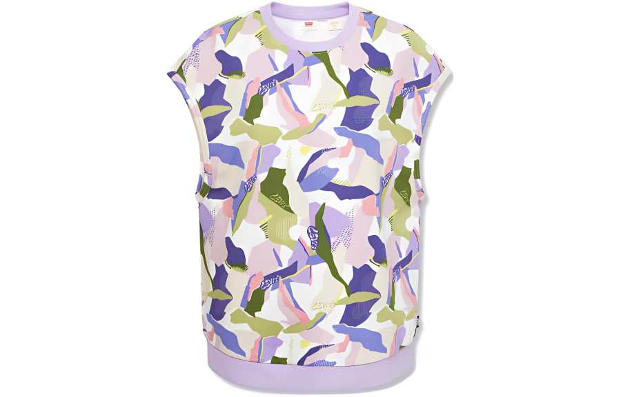 Levis Tank Tops Women's Multicolor Crew Neck Moderate Lace Up