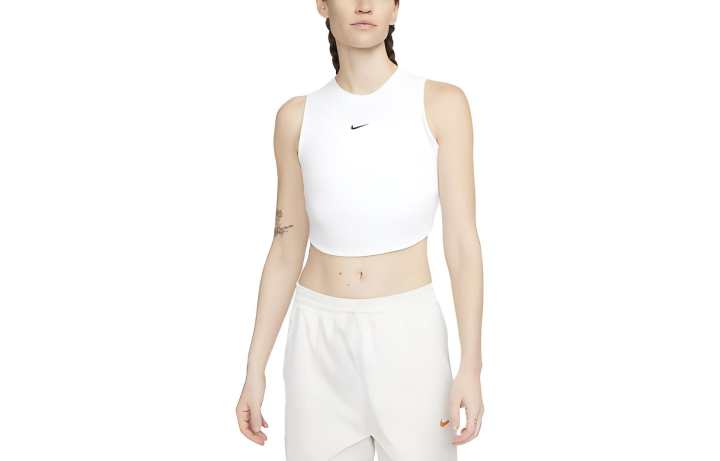 Nike Nike Tank Tops Women's White Crew Neck Moderate Straight Fit