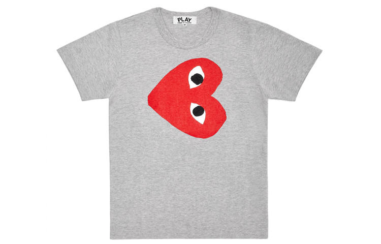 CDG Play Regular Sleeve T Shirt Women's Gray