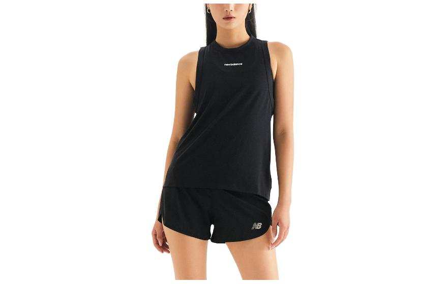 New Balance New Balance Tank Tops Women's Black Crew Neck Moderate Straight Fit
