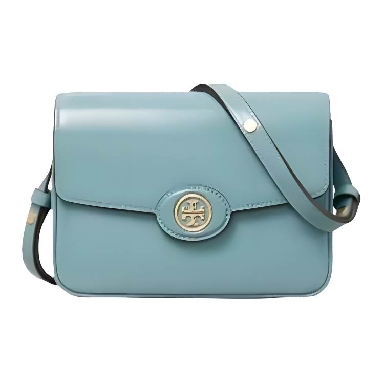 TORY BURCH Robinson Adjustable Strap Cow Leather Tofu Bag, Handbag, Shoulder Bag Medium Women's Dark Turquoise